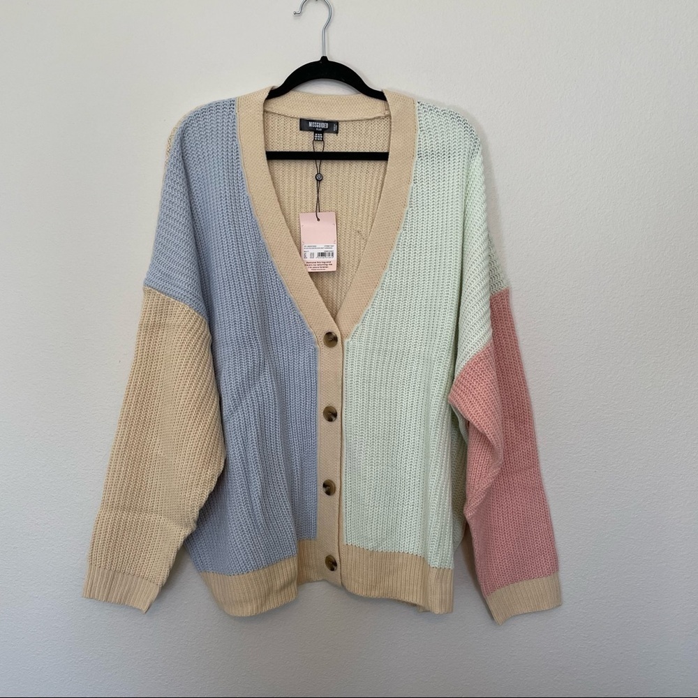 NWT misguided plus color block knit cardigan sz.14/16 - Picture 5 of 7
